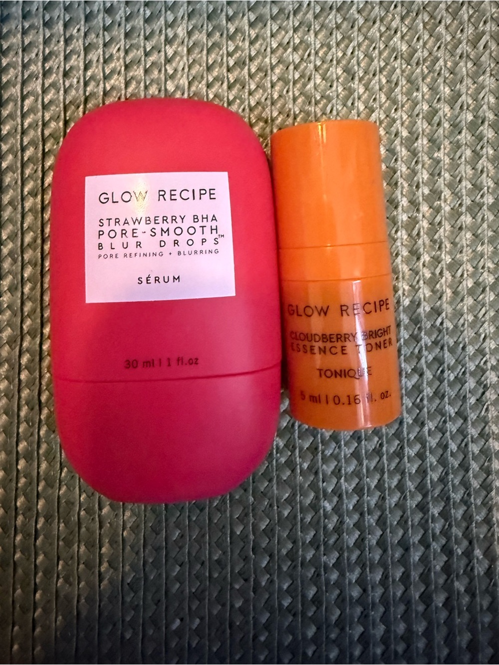 glow recipe blur drops and cloudberry toner